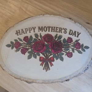 Happy Mother's Day Wood Plaque with Rose Bouquet